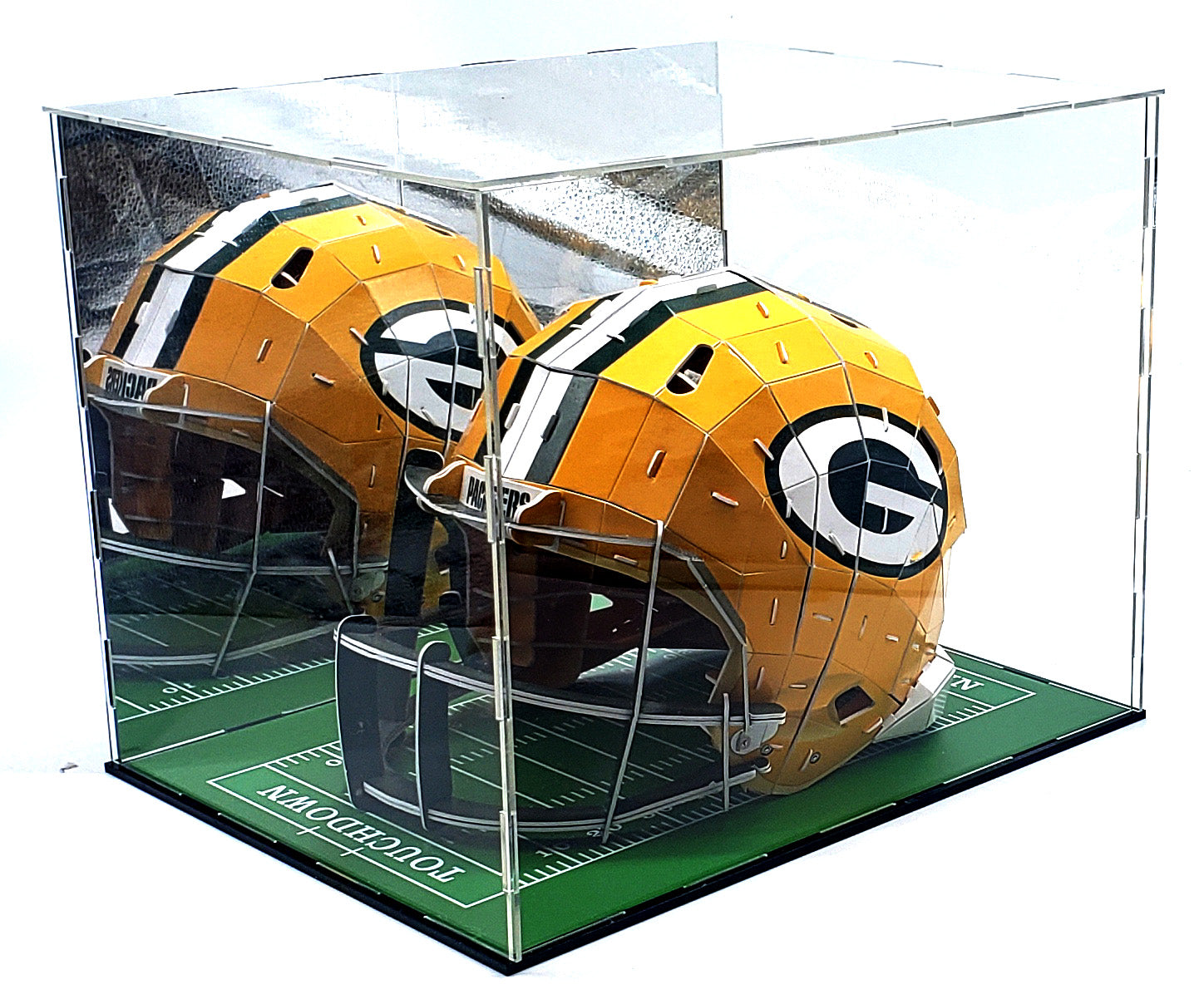 Full-size helmet case with gold mirror - view 1