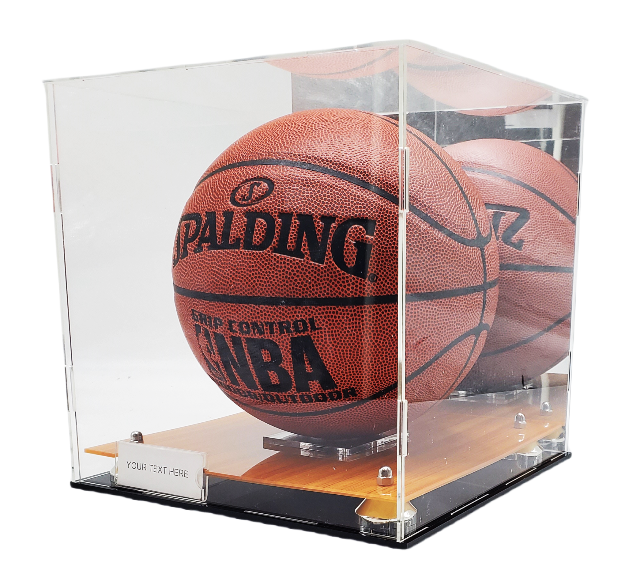 Basketball and soccer case with wood-look floor - view 1
