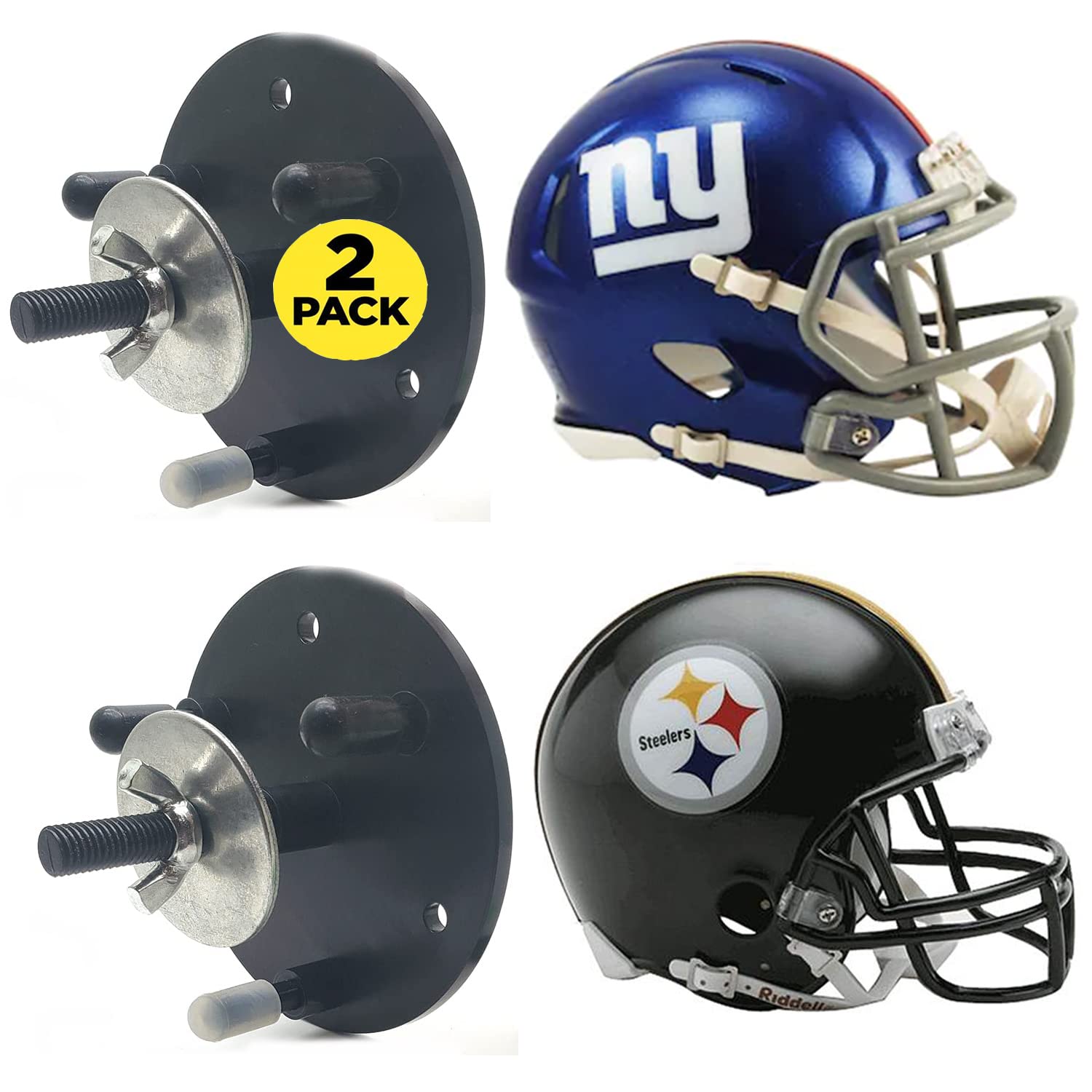 Floating football helmet wall mount - view 1