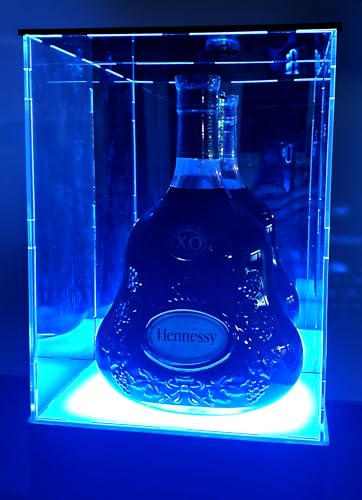 Cognac bottle case with blue LED lighting - view 1