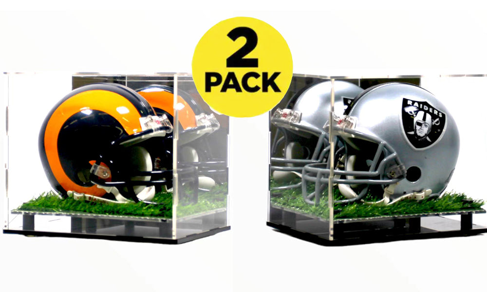 Two-pack mini helmet turf display stands - view 1