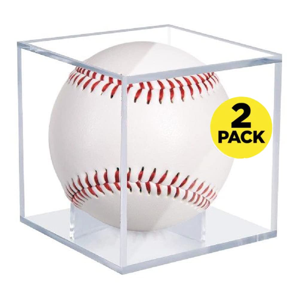 Two-pack UV-protected baseball display cubes - view 1
