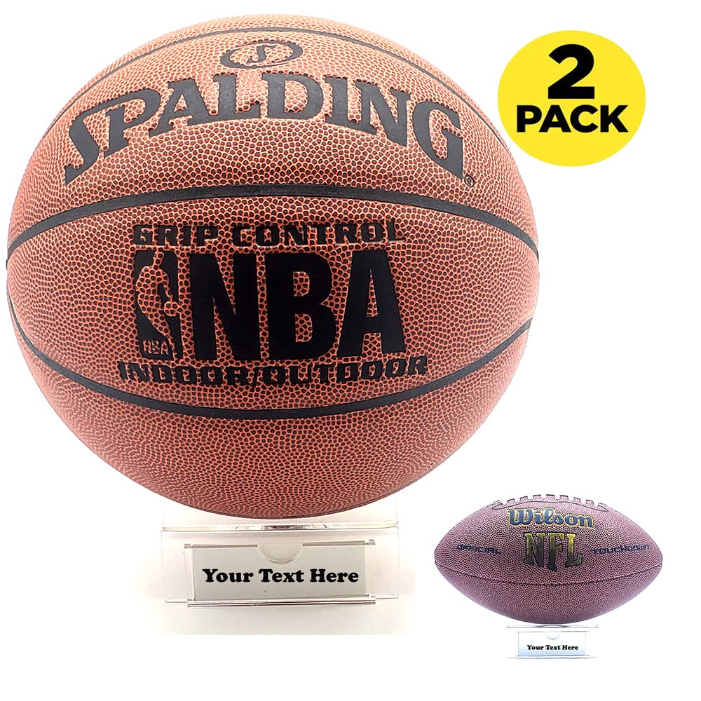 Two-pack multi-sport stands with name plate - view 1