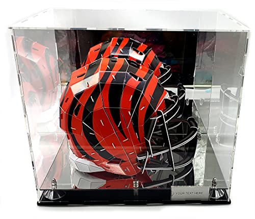 Full-size football helmet case with silver risers - view 1