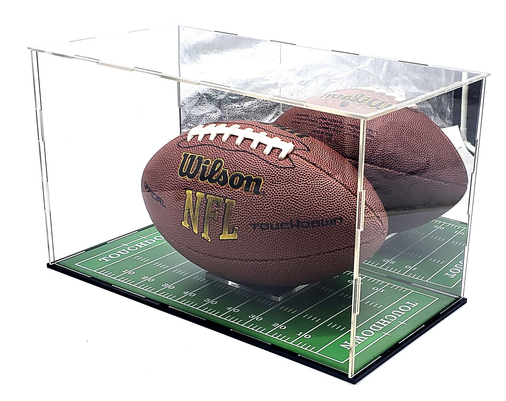 Full-size football case with gold mirror - view 1